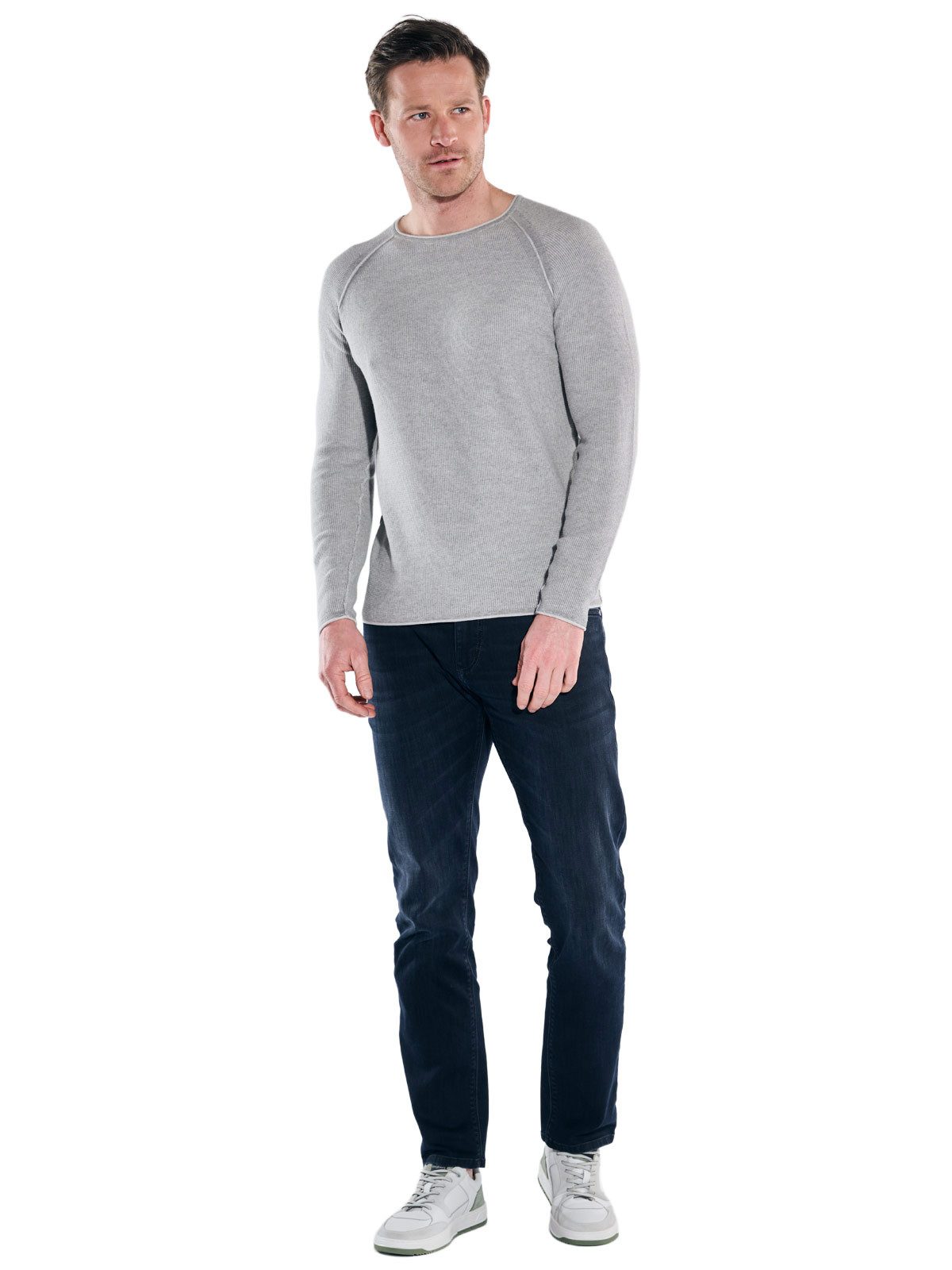 Engbers Rundhalspullover Herren Pullover Rundhals, Silbergrau