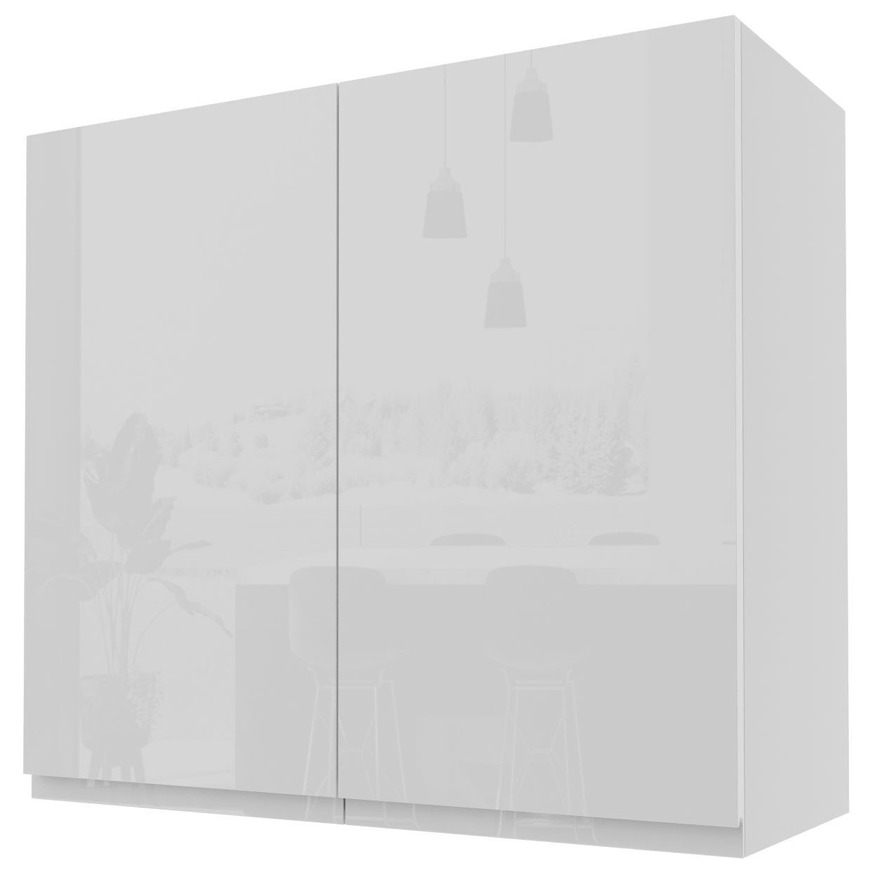 Feldmann-Wohnen Klapphängeschrank Florence (Florence, 1-St) 80cm Front- und Korpusfarbe wählbar grifflos 2-türig
