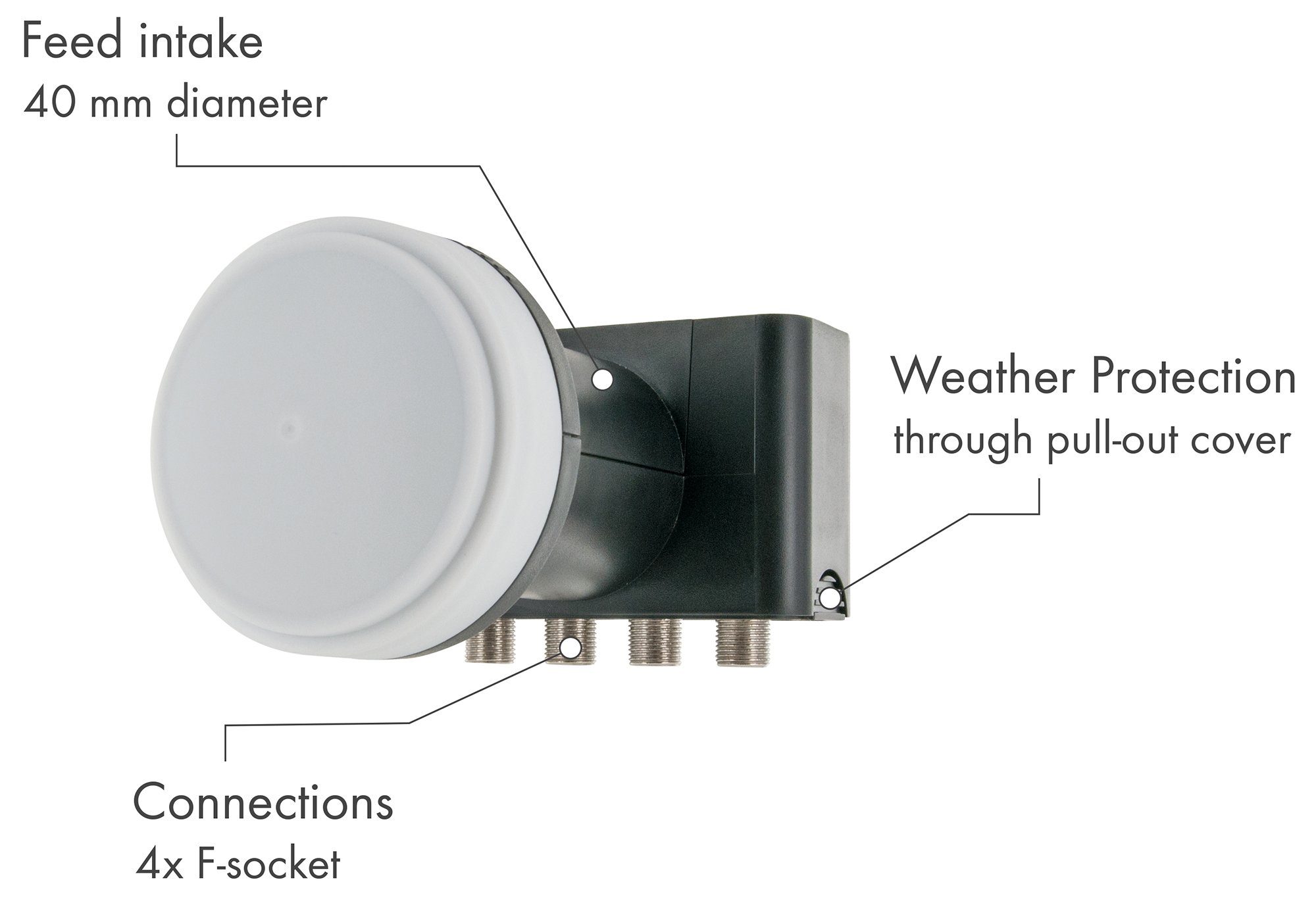 Schwaiger SPI994 011 Sat-Spiegel (72 cm, Stahl, Quad LNB, hellgrau)