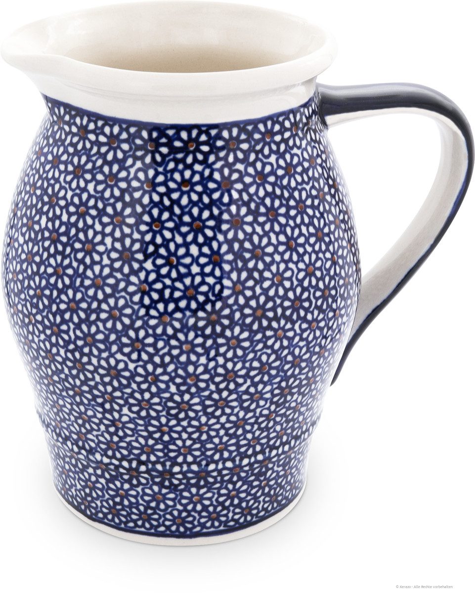 Bunzlauer Keramik Kanne Bunzlauer Keramik großer 2,2L Krug – Rustikale Milchkanne, Dekor 120, 2,20 l