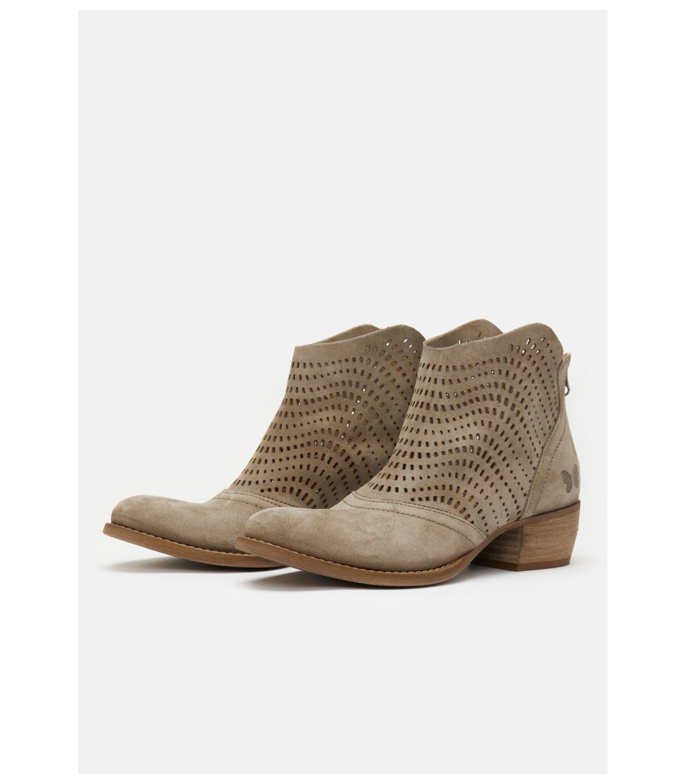 Felmini Stiefelette Veloursleder Cowboy Stiefelette