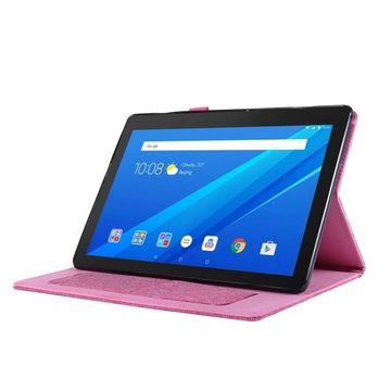 König Design Tablet-Hülle Lenovo Tab M10, Tablet-Hülle für Lenovo Tab M10 - Schutztasche Wallet Cover 360 Case Etuis - Rosa