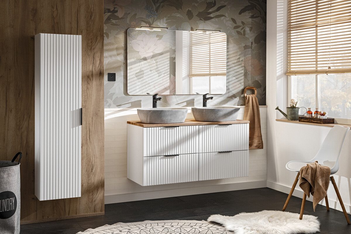 Badezimmer-Set Badmöbel-"ASPEN" IN Weiß Matt