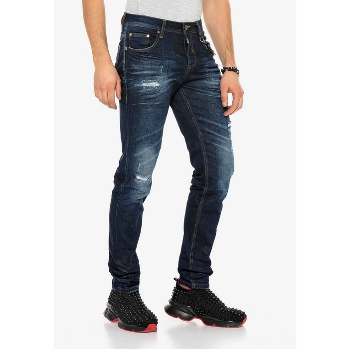 Cipo &amp; Baxx Slim-fit-Jeans im Used Look NZ7286