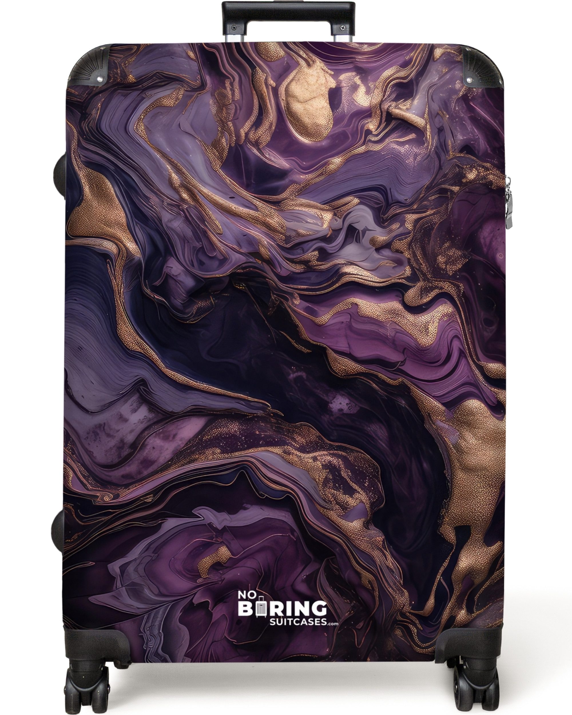 NoBoringSuitcases.com© Hartschalen-Trolley Marmor - Lila - günstig online kaufen