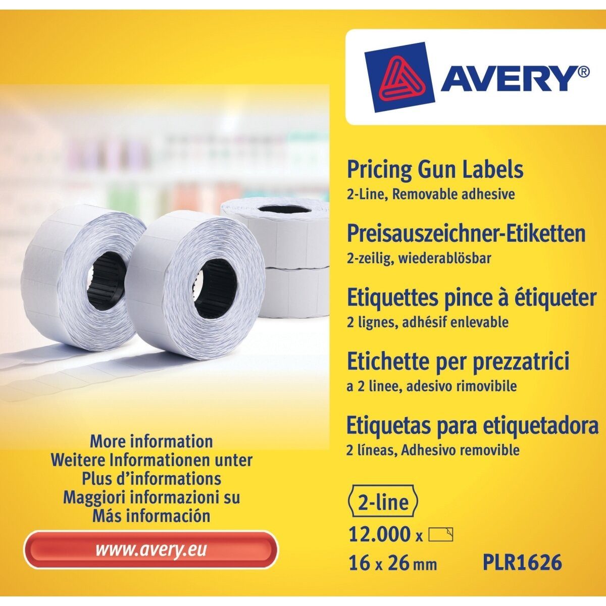 Avery Zweckform Etiketten Handauszeichner-Etiketten 2-zeilig wiederablösbar weiß 26x16mm 10x1200