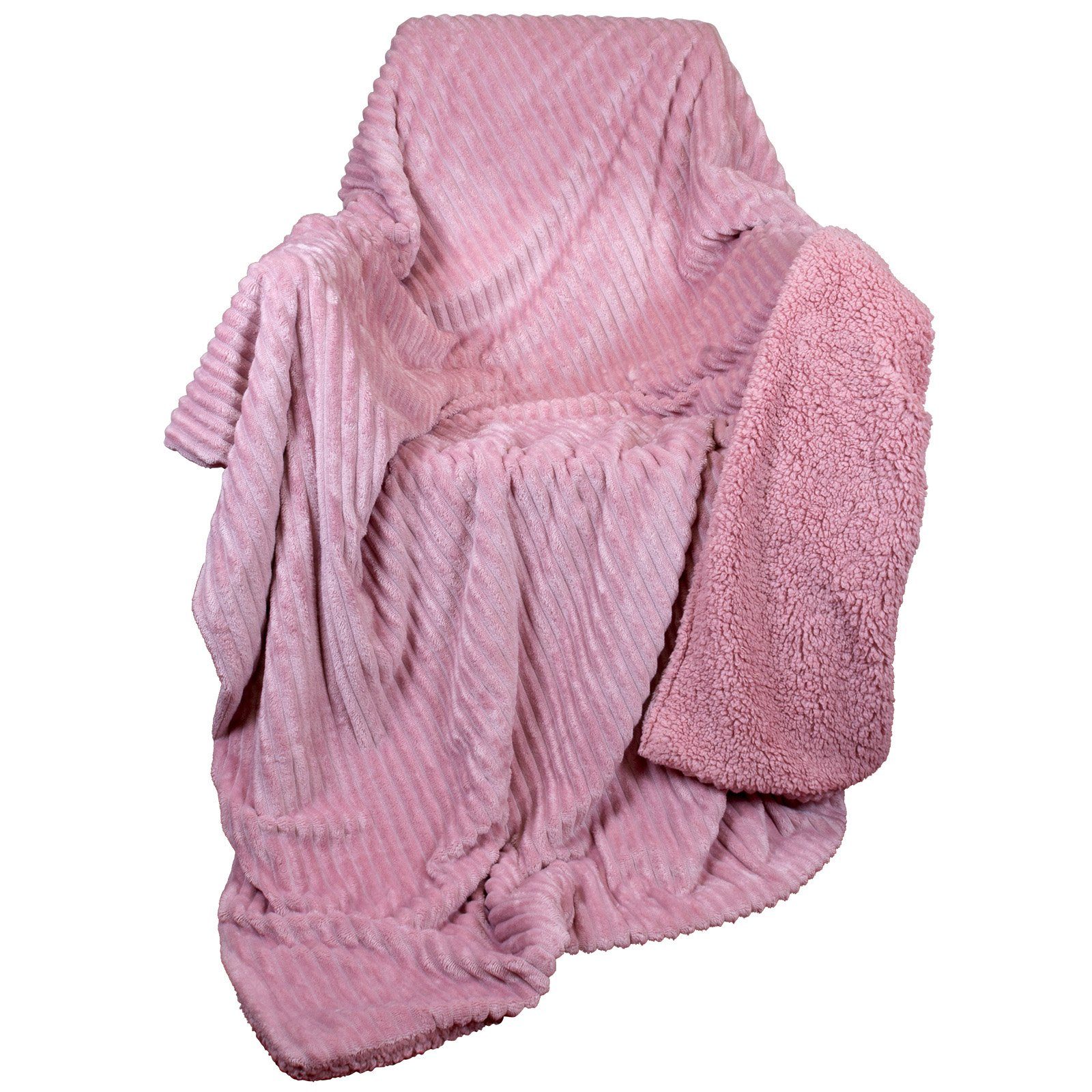 Wohndecke Kuscheldecke 150x200 cm warm Sherpa Cord Optik, Trendyshop365, fl günstig online kaufen