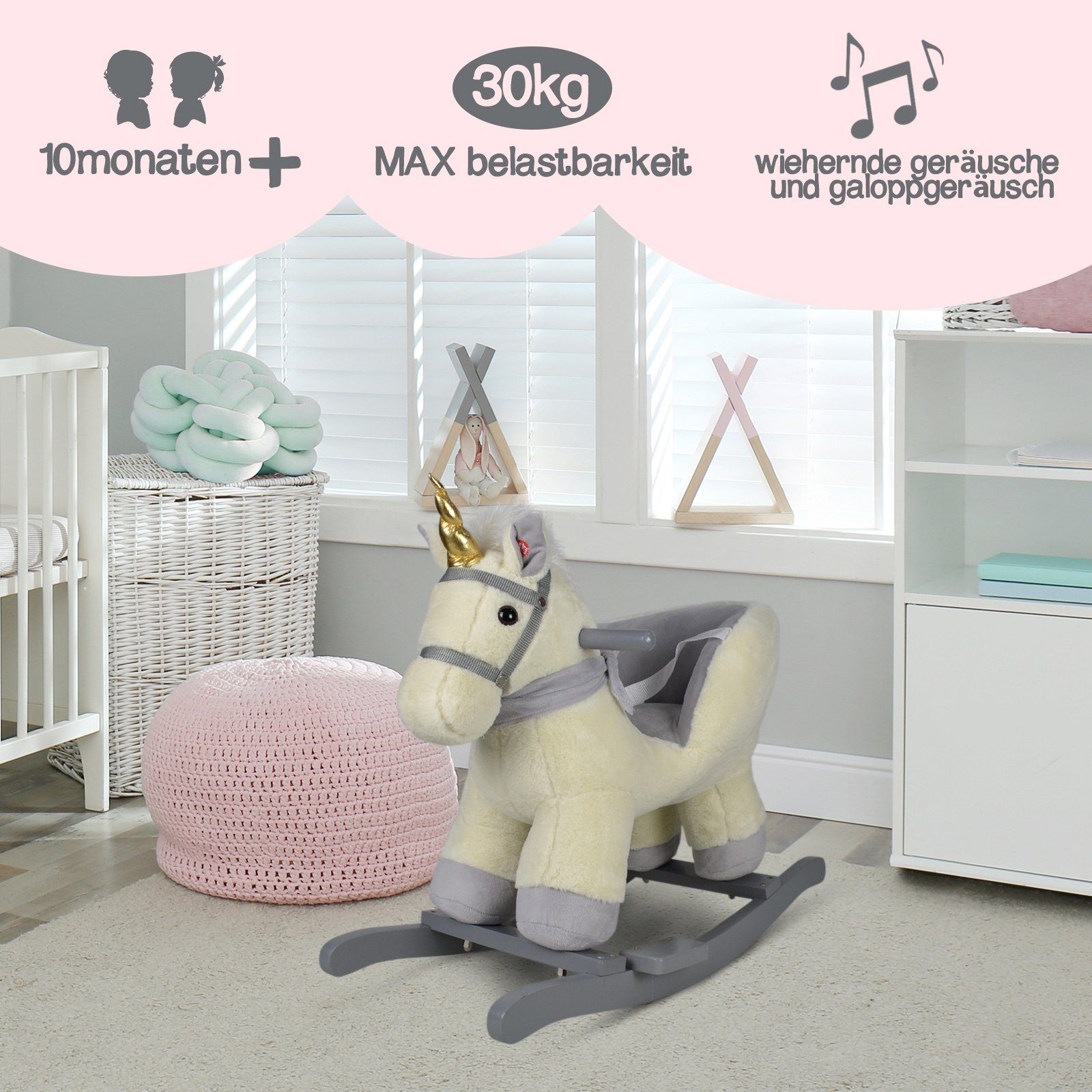 Infantastic Schaukeltier Schaukelspielzeug Babyschaukel Plüsch, mit günstig online kaufen