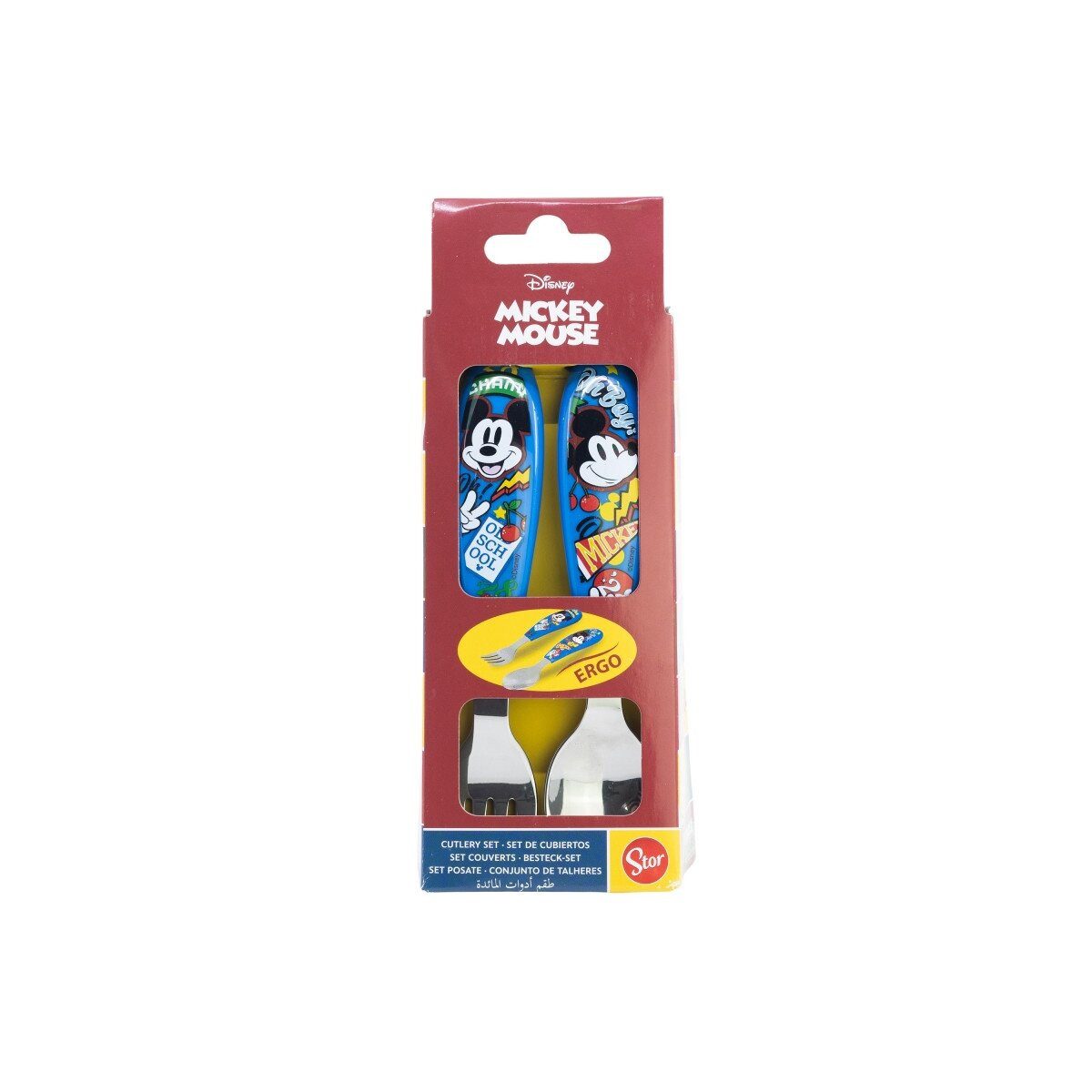 Disney Kinderbesteck Disney Mickey True Champions Metall-Ergo-Besteck, 2-tlg. (2-tlg), Edelstahl