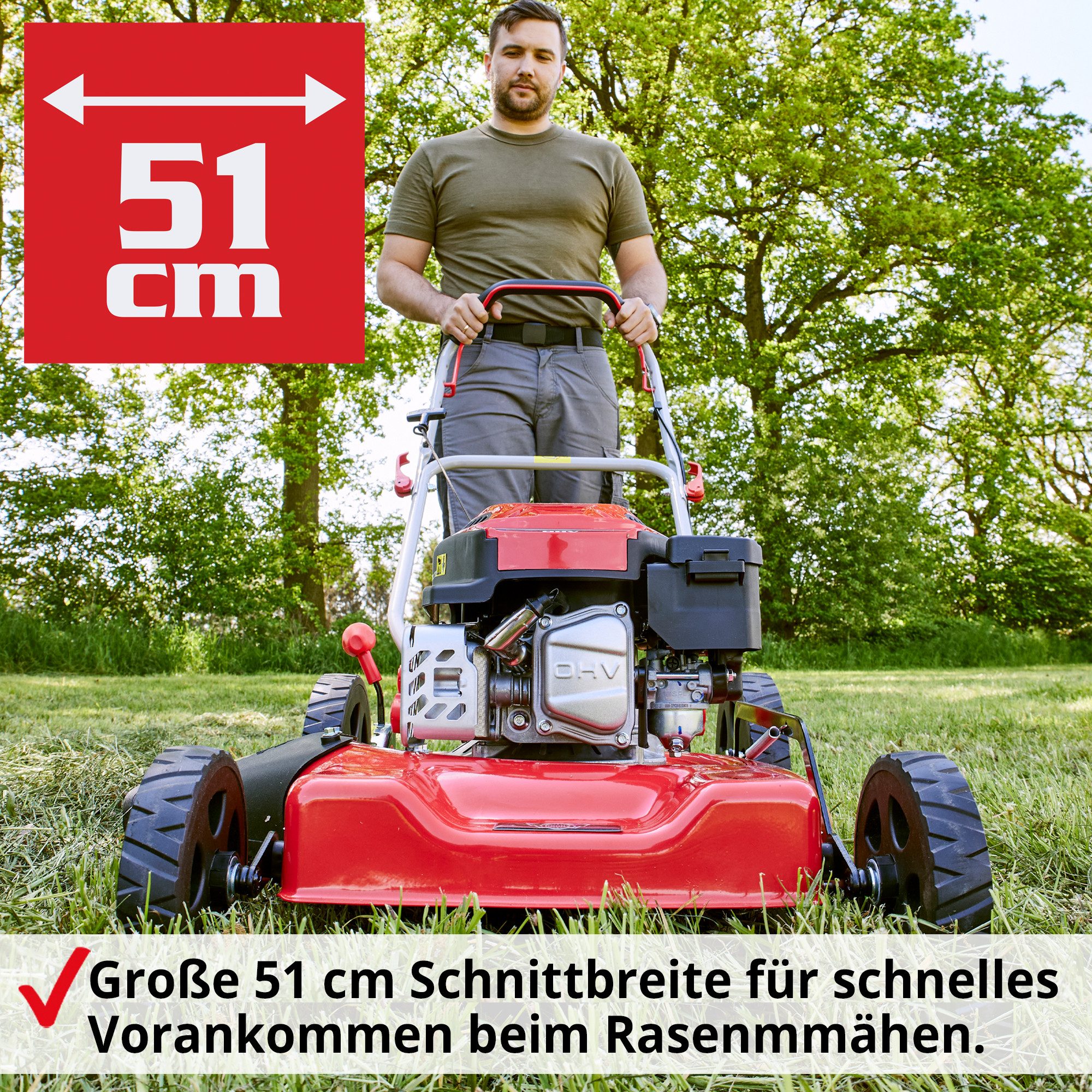 Hecht Benzinrasenmäher Mulchmäher 5511, 51 cm günstig online kaufen
