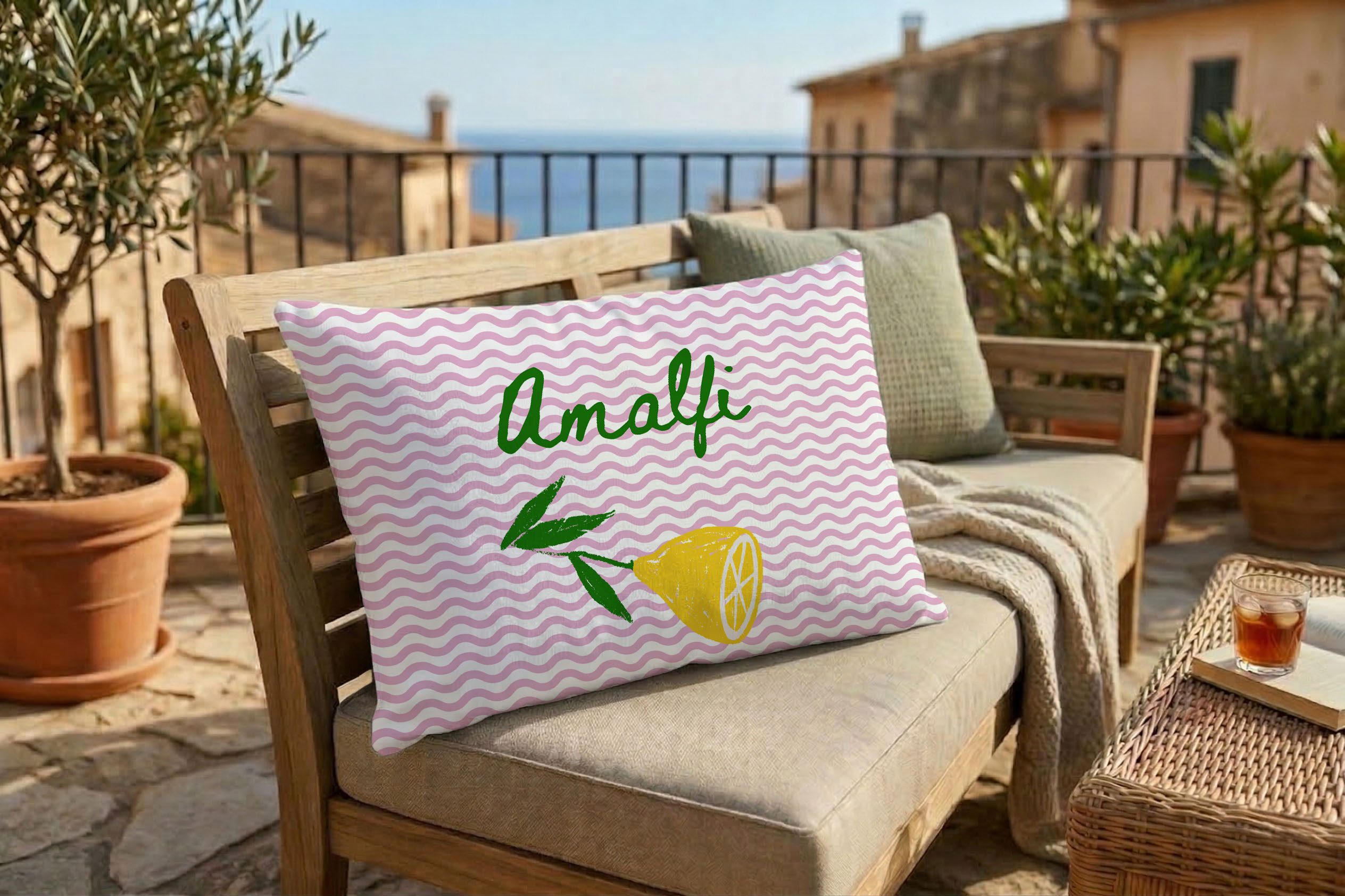 queence Dekokissen Amalfi, Premium Outdoor Kissenbezug; Format: 60x40 cm