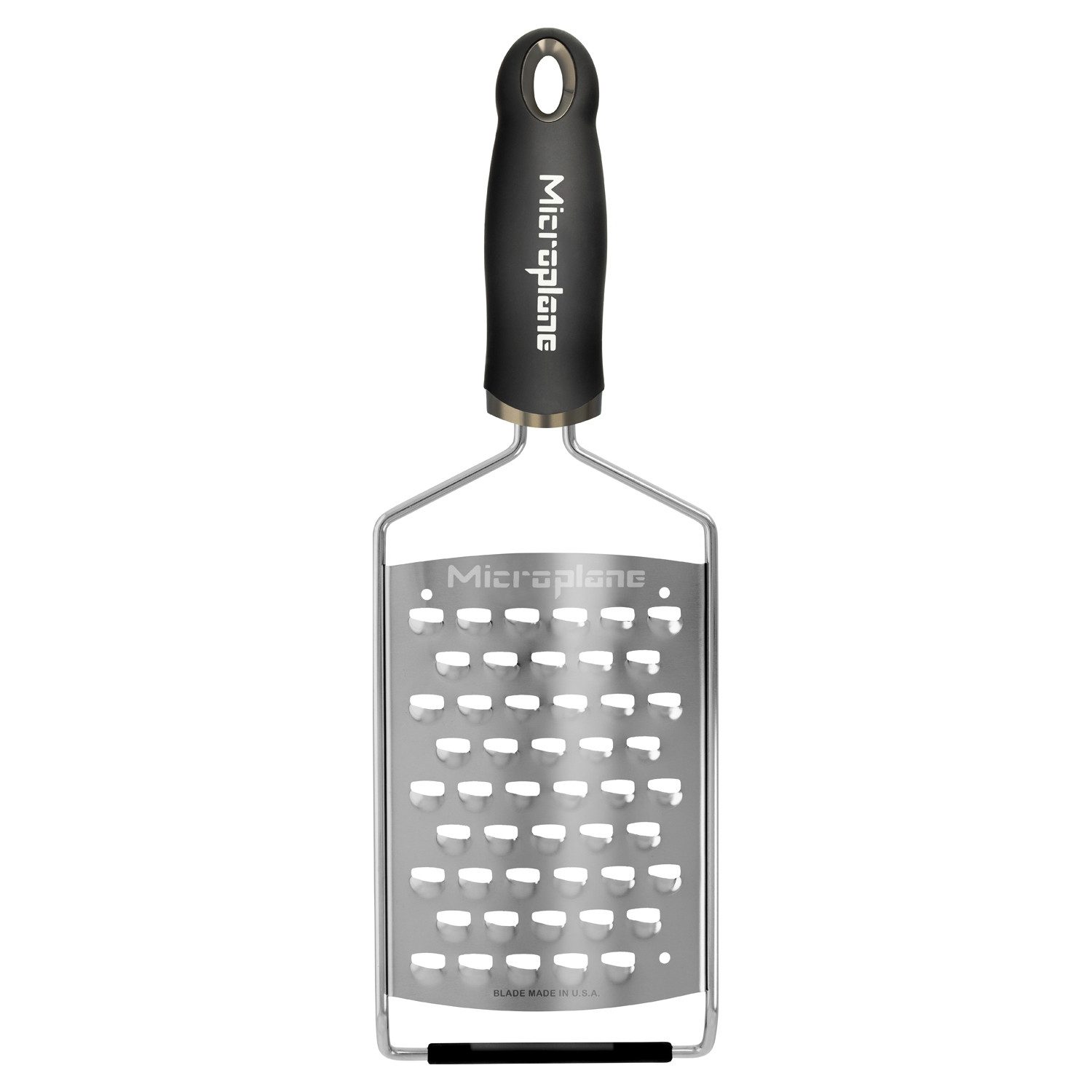 Microplane Küchenreibe XL-Grobreibe GOURMET, L 31,5 cm, mit Gummifuß, Edelstahl, Gummi, Kunststoff, spülmaschinenfest