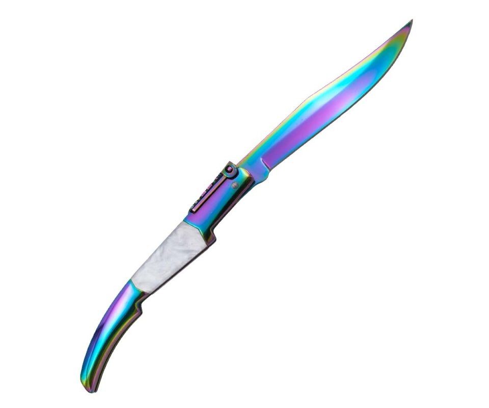Third Taschenmesser Third Taschenmesser Ratschenmesser, 440er Stahl, Rainbow, weisses Acry, (1 St)