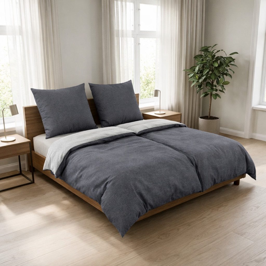 Traumschloss Bettwäsche Comfort Baumwolle, Flanell, 2 teilig, robuste, langlebige Wendebettwäsche, uni
