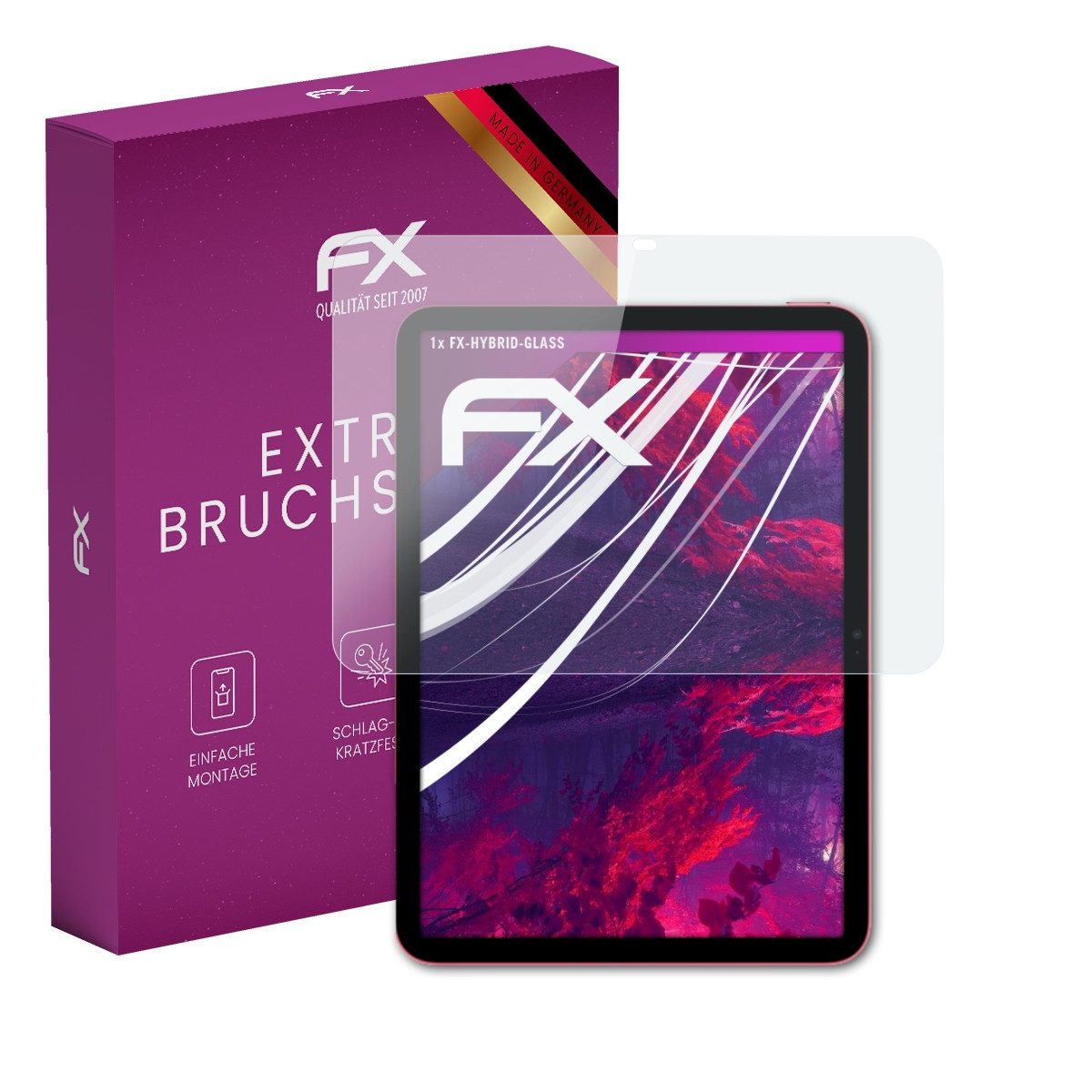 atFoliX Schutzfolie Panzerglasfolie für Apple iPad 11 2025, Ultradünn und superhart