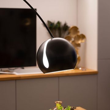 s.luce Stehlampe Ball Bogenlampe mit Marmorfuß modern Weiß/Kupfer