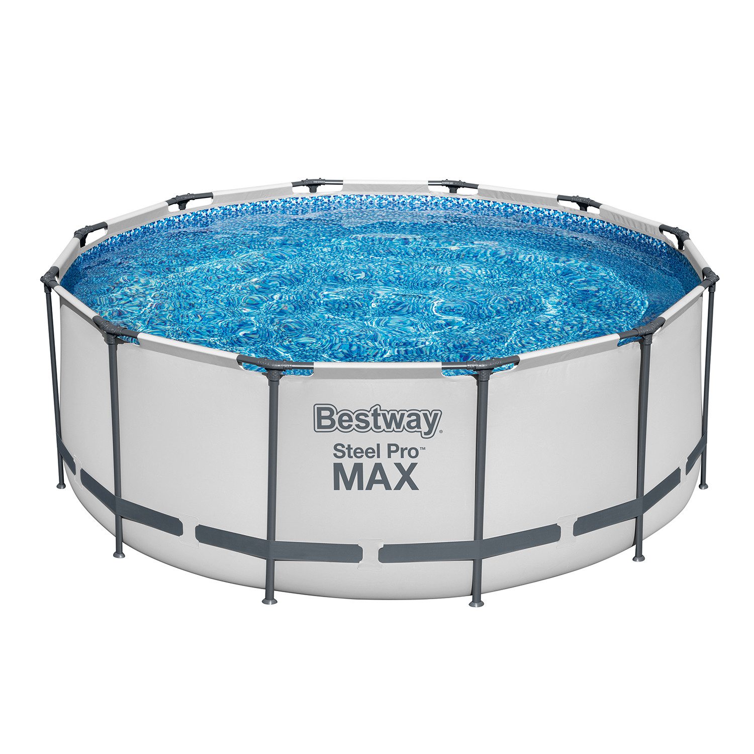 Bestway Framepool Steel Pro MAX™ Solo Pool ohne Zubehör Ø 366 x 122 cm, lichtgrau, rund