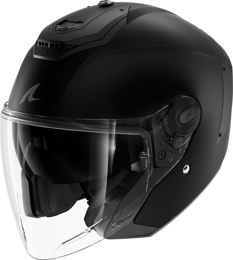 Shark Motorradhelm RS Jet Blank Jethelm, vorbereitet für Kommunikationssystem,integriertes Sonnenvisier