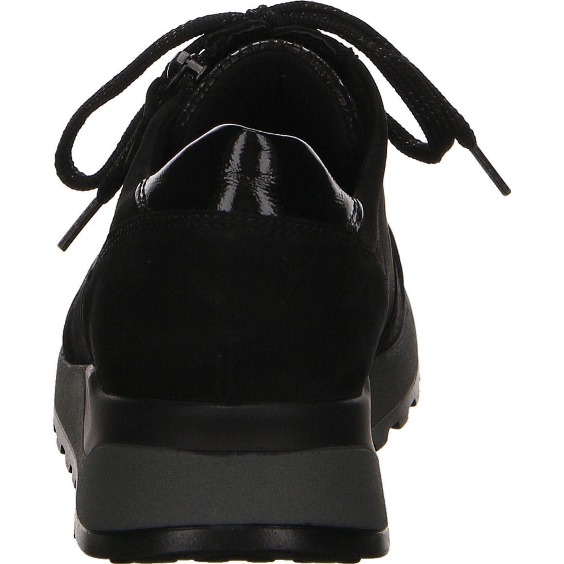 Waldläufer Schnürhalbschuhe schwarz Schnürschuh Lederkombination Damen Sneaker Hiroko-Soft
