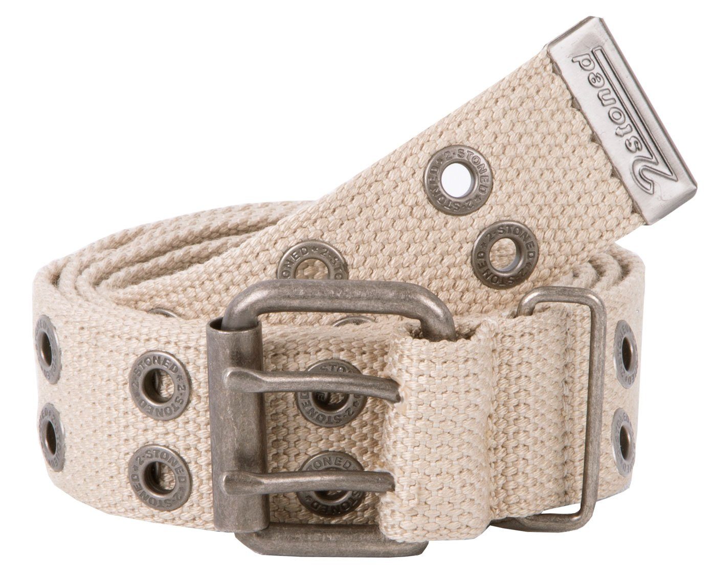 Nietengürtel Stoffgürtel Unisex mit Dornschließe, 4 cm breit, 95 cm - 125 cm lang