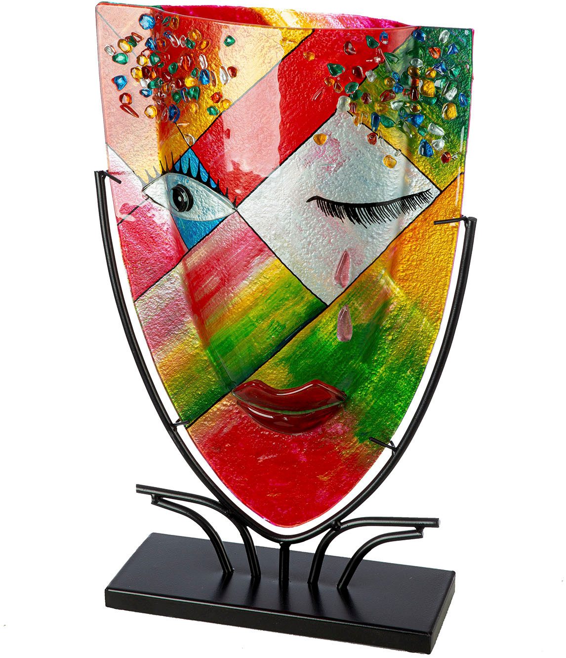 Casablanca by Gilde Tischvase Gesichtsvase oval Dreaming orange H. 49 cm (1 St)