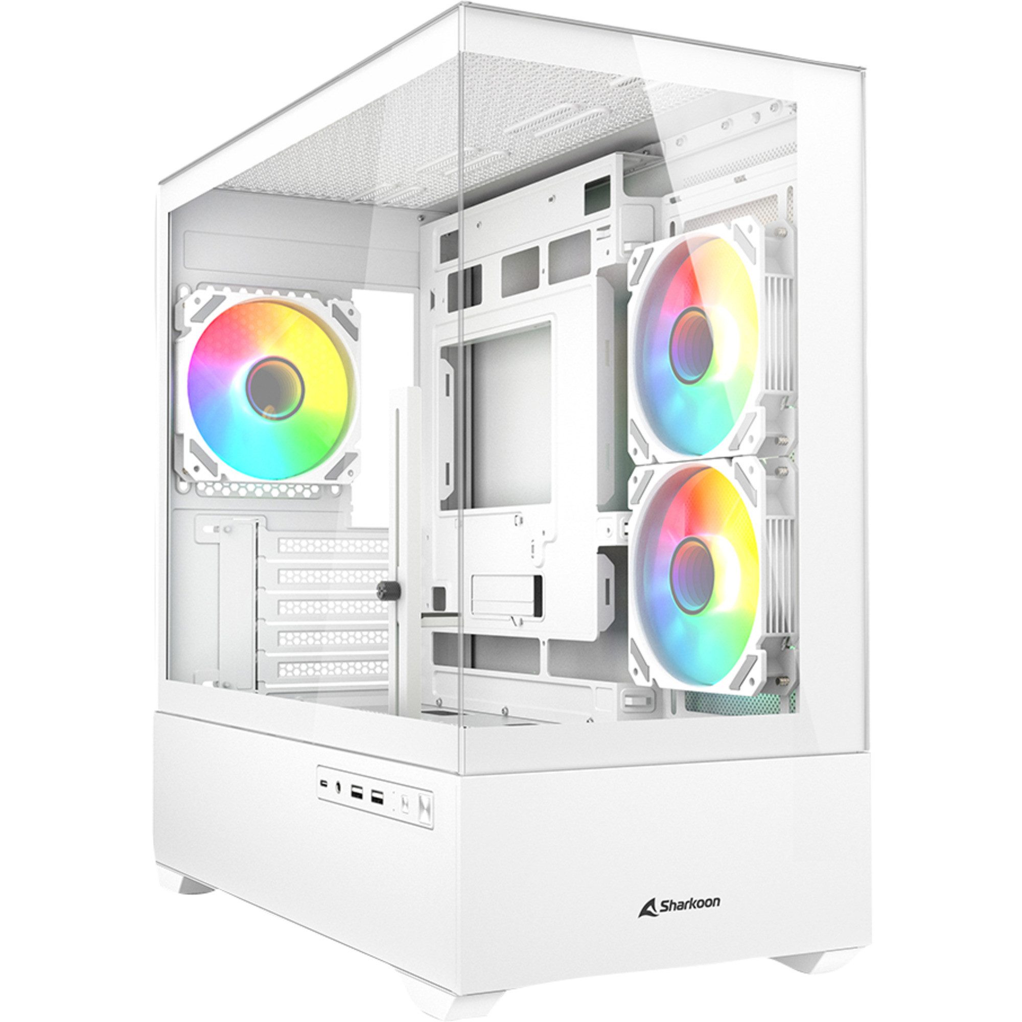 Sharkoon PC-Gehäuse Sharkoon MK6 RGB, Tower-Gehäuse, (Tempered Glass