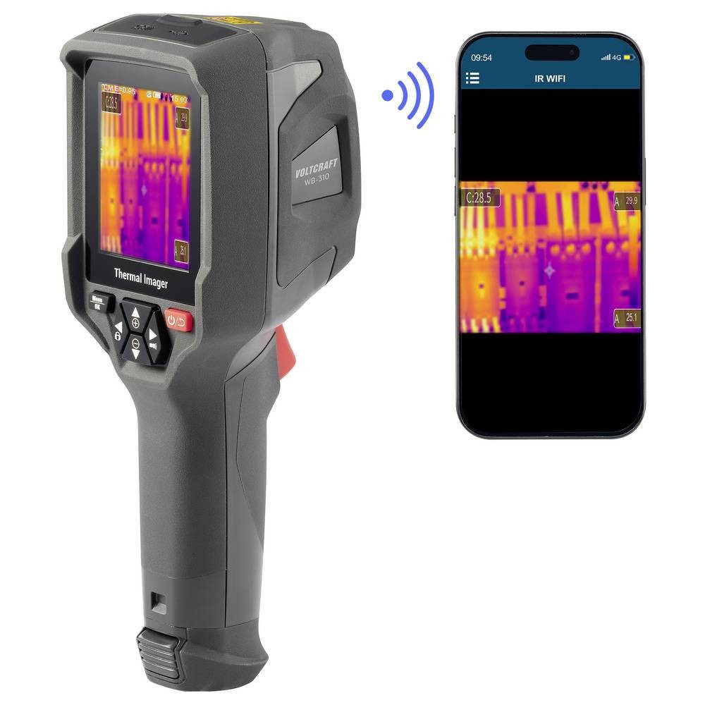VOLTCRAFT Wärmebildkamera Wärmebildkamera VC-14452015, integrierte Digitalkamera, WiFi, Integrierte LED-Lampe