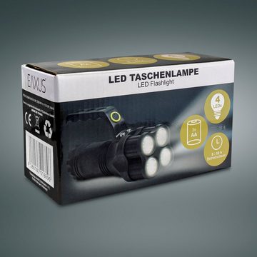 EAXUS LED Taschenlampe Leuchtstarker Handstrahler/Handscheinwerfer mit Griff (1-St), Extrem Hell, 200m Reichweite, 3 Leuchtmodi, Spritzwassergeschützt