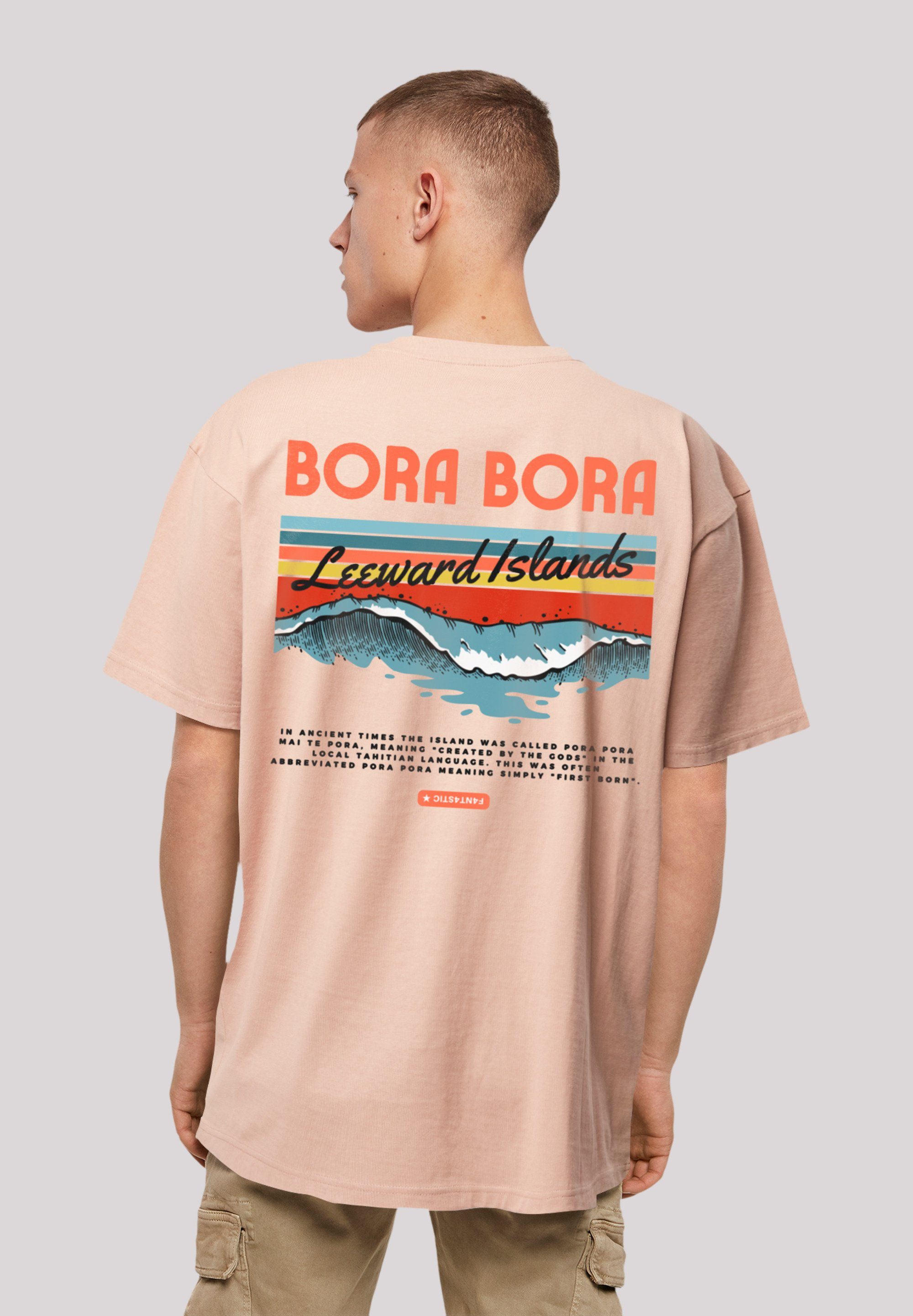 F4NT4STIC T-Shirt Bora Bora Leewards Print Island amber