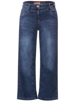 Cecil Bequeme Jeans Cecil Loose Fit Culotte Jeans in Mid Blue Wash (1-tlg) Five Pockets