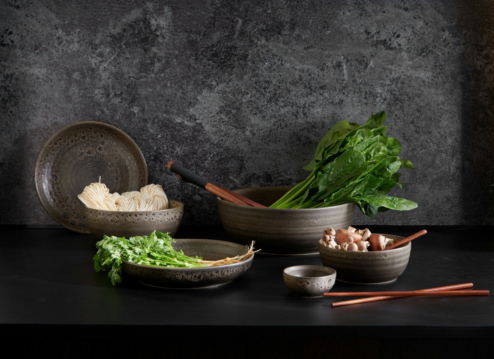 ASA SELECTION Servierplatte poké Fusion Plate mangosteen 22cm, Steinzeug, (Platten), Geschirr