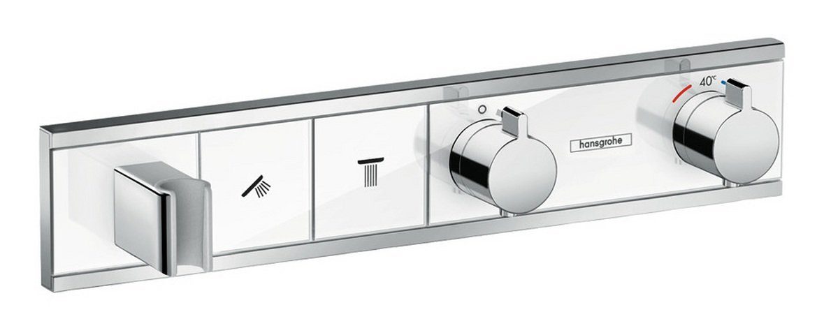 hansgrohe Brausethermostat RainSelect Thermostat f. 2 Verbraucher m. integriertem Brausehalter Unterputz