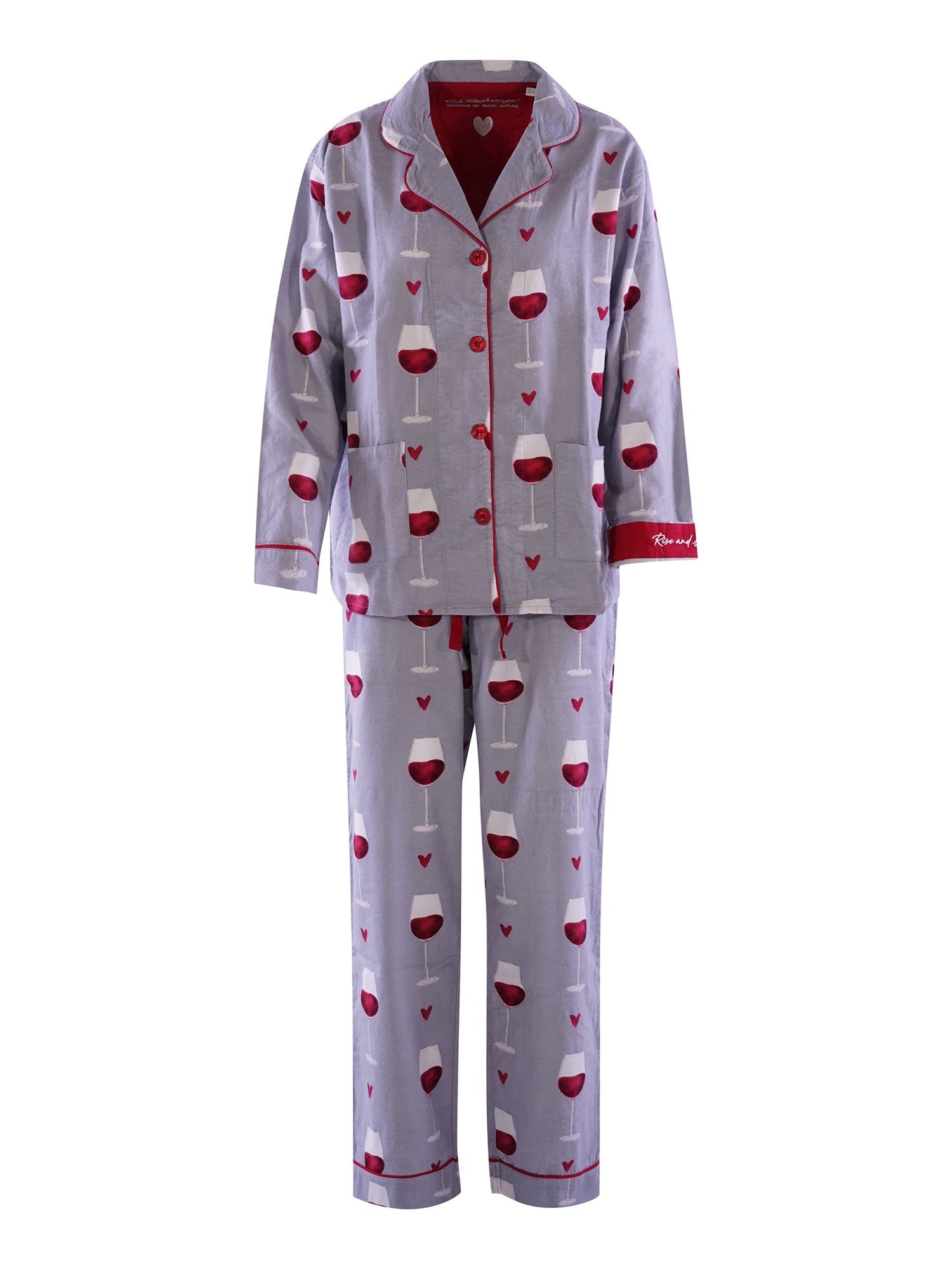 PJ Salvage Pyjama Flanells schlafanzug pyjama schlafmode grau