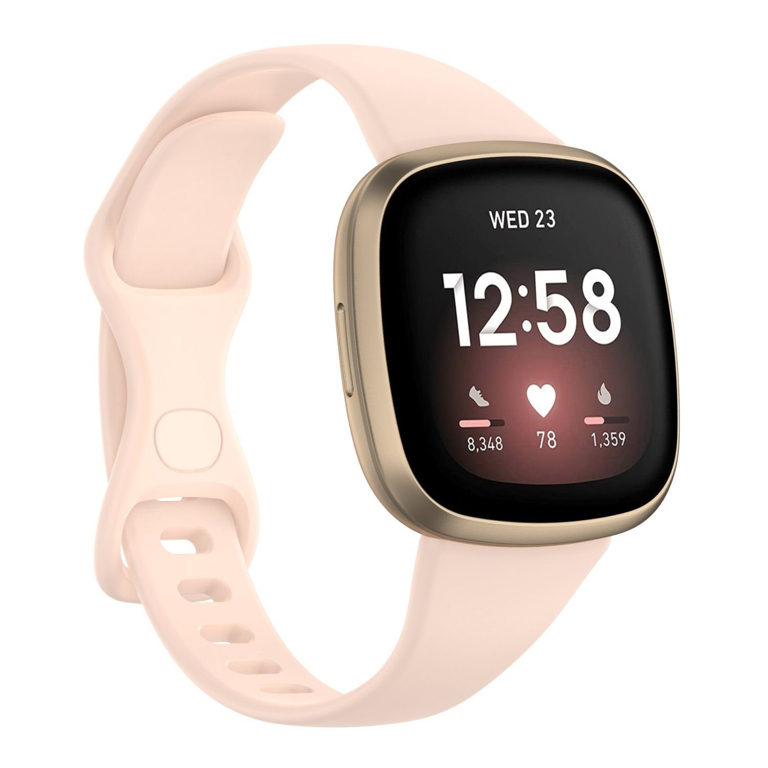 König Design Smartwatch-Armband Fitbit Versa 3, Sport Ersatz Armband für  Fitbit Versa 3 Silikon Band Loop Uhrenarmband Small