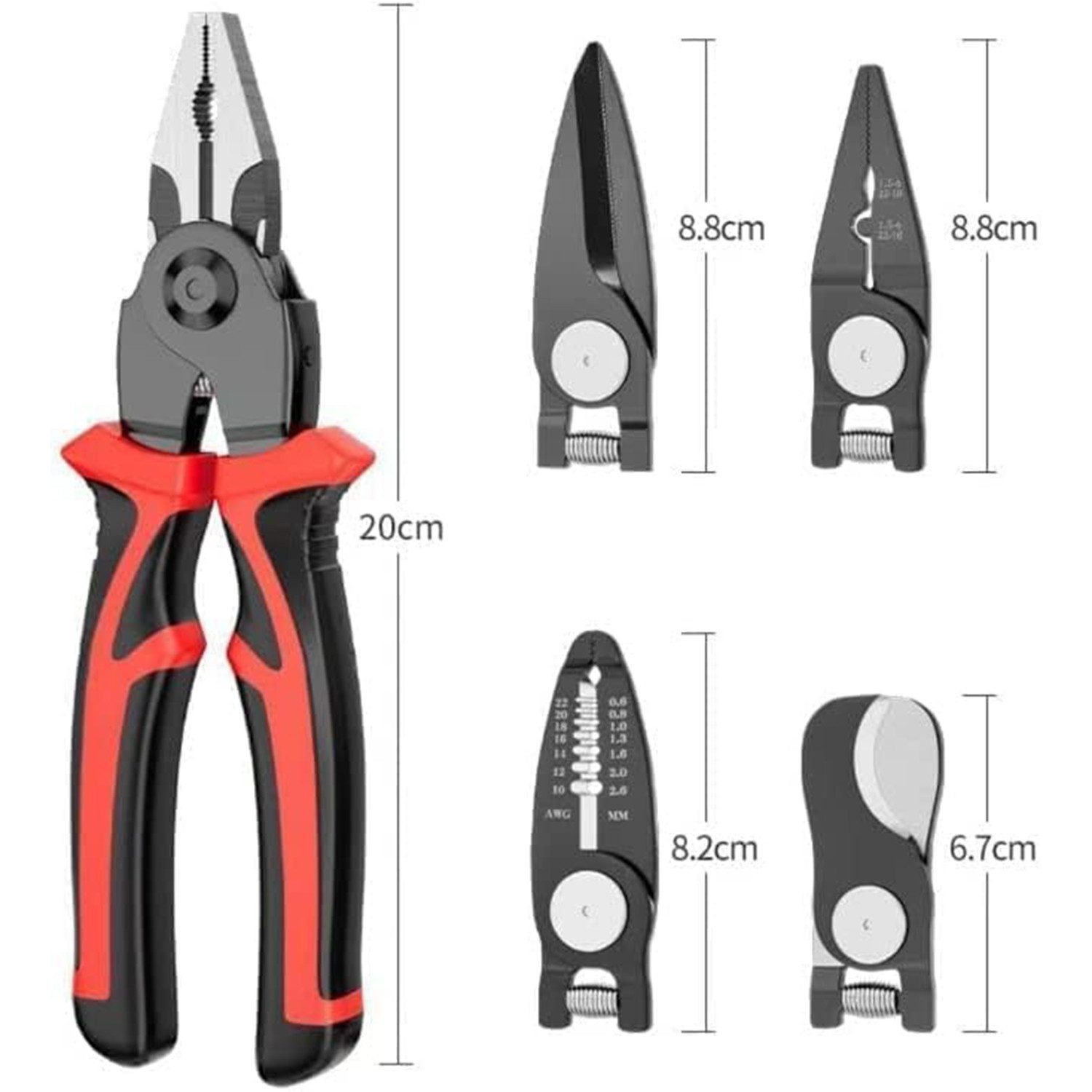 Refined Living Crimpzange 5 IN 1 Multifunktionszangen-Set mit 5 austauschba günstig online kaufen