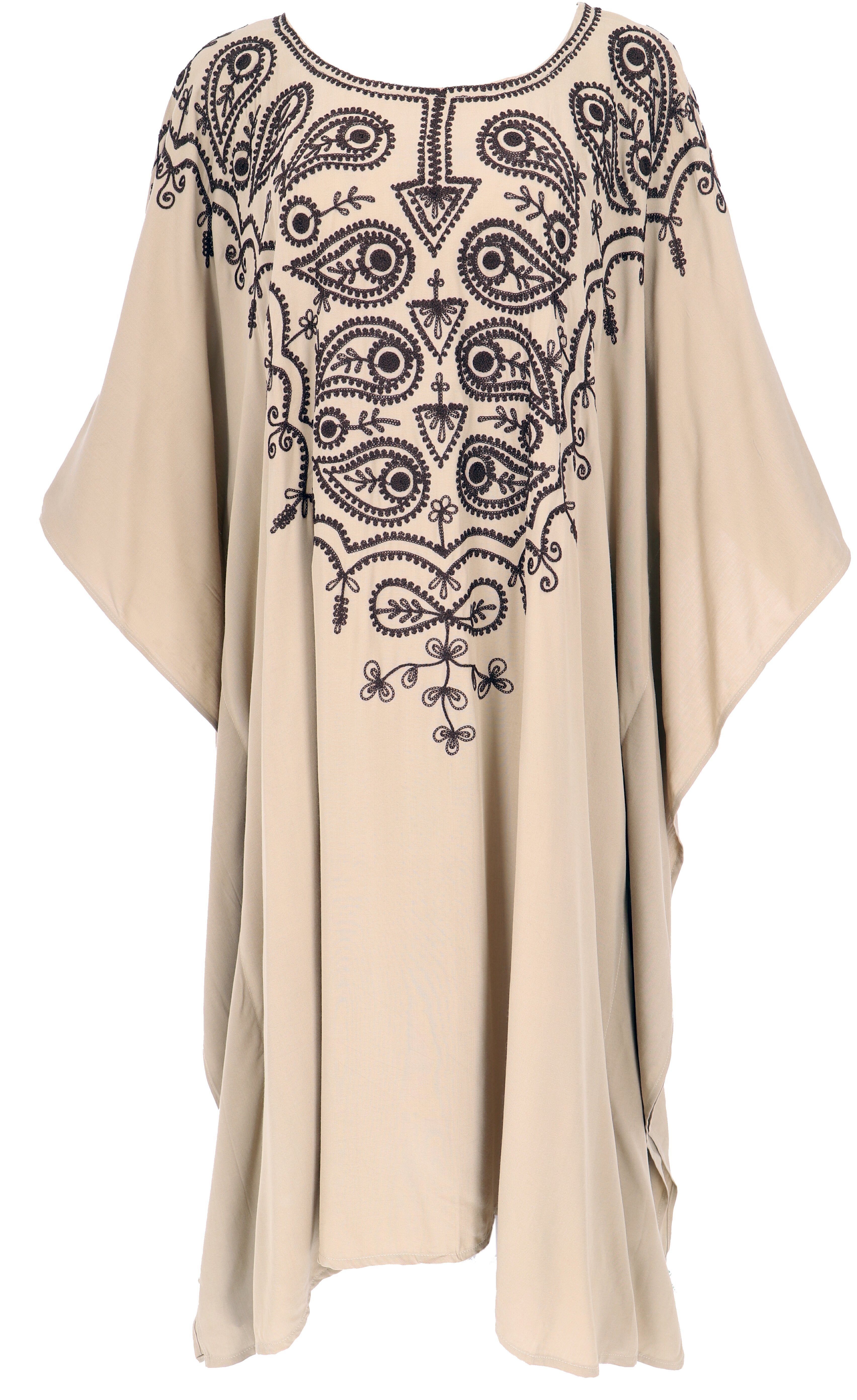 Guru-Shop Midikleid Mittellanger bestickter Boho Kaftan, günstig online kaufen