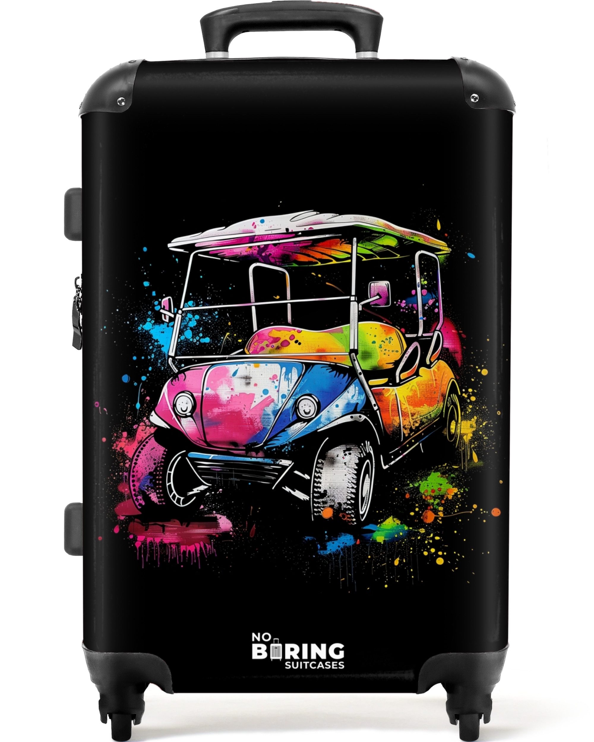 NoBoringSuitcases.com© Hartschalen-Trolley Golfwagen mit Graffiti 67 günstig online kaufen