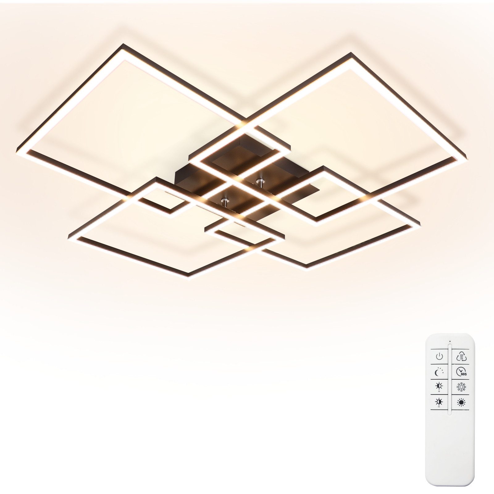 Nettlife LED Deckenleuchte Schlafzimmer Schwarz/Weiß Dimmbar günstig online kaufen