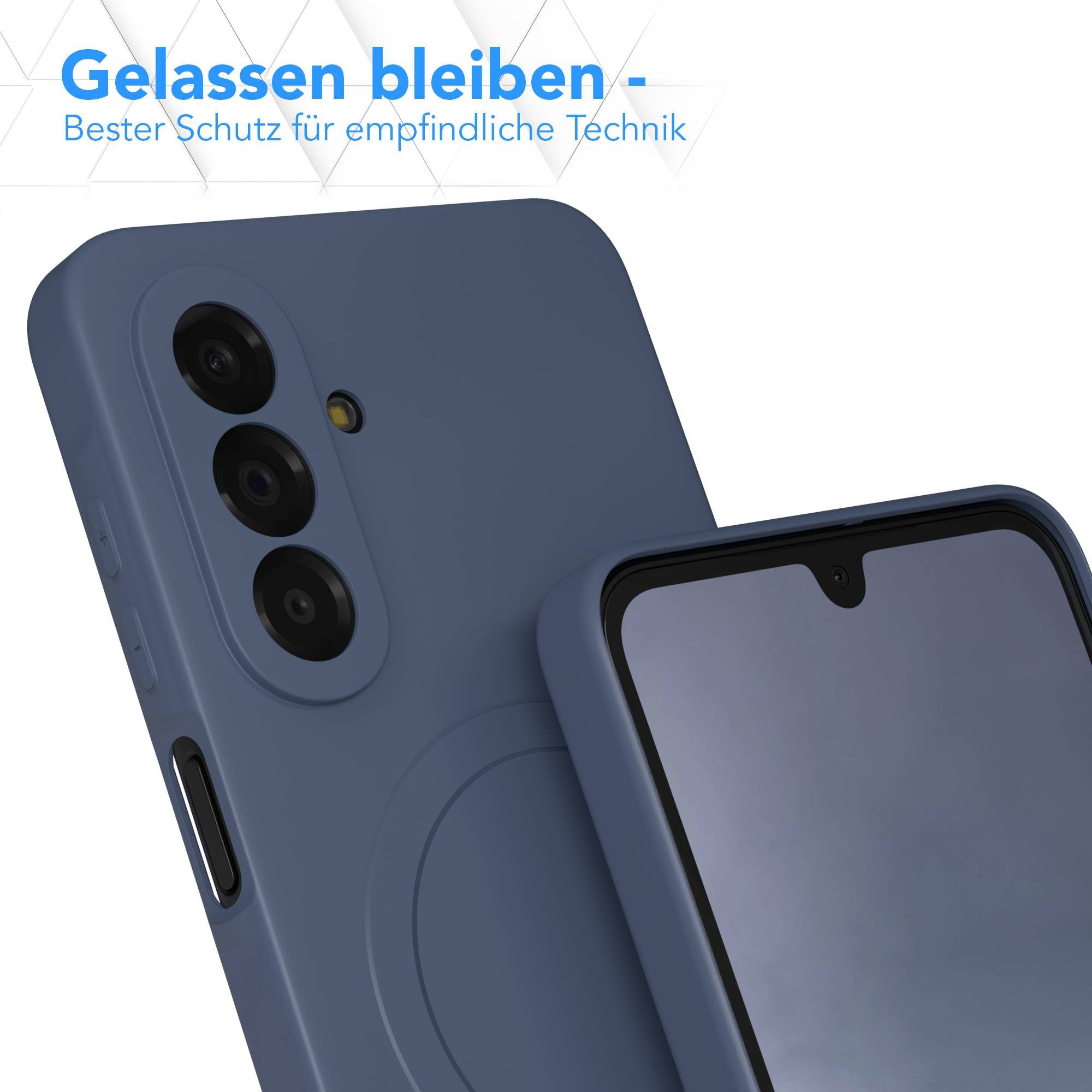 EAZY CASE Handyhülle MagSafe Silikon für Samsung Galaxy A17 6,7 Zoll, Softcase mit MagSafe mattierte Silikonhülle Back Cover Petrol – Bild 4 von 5