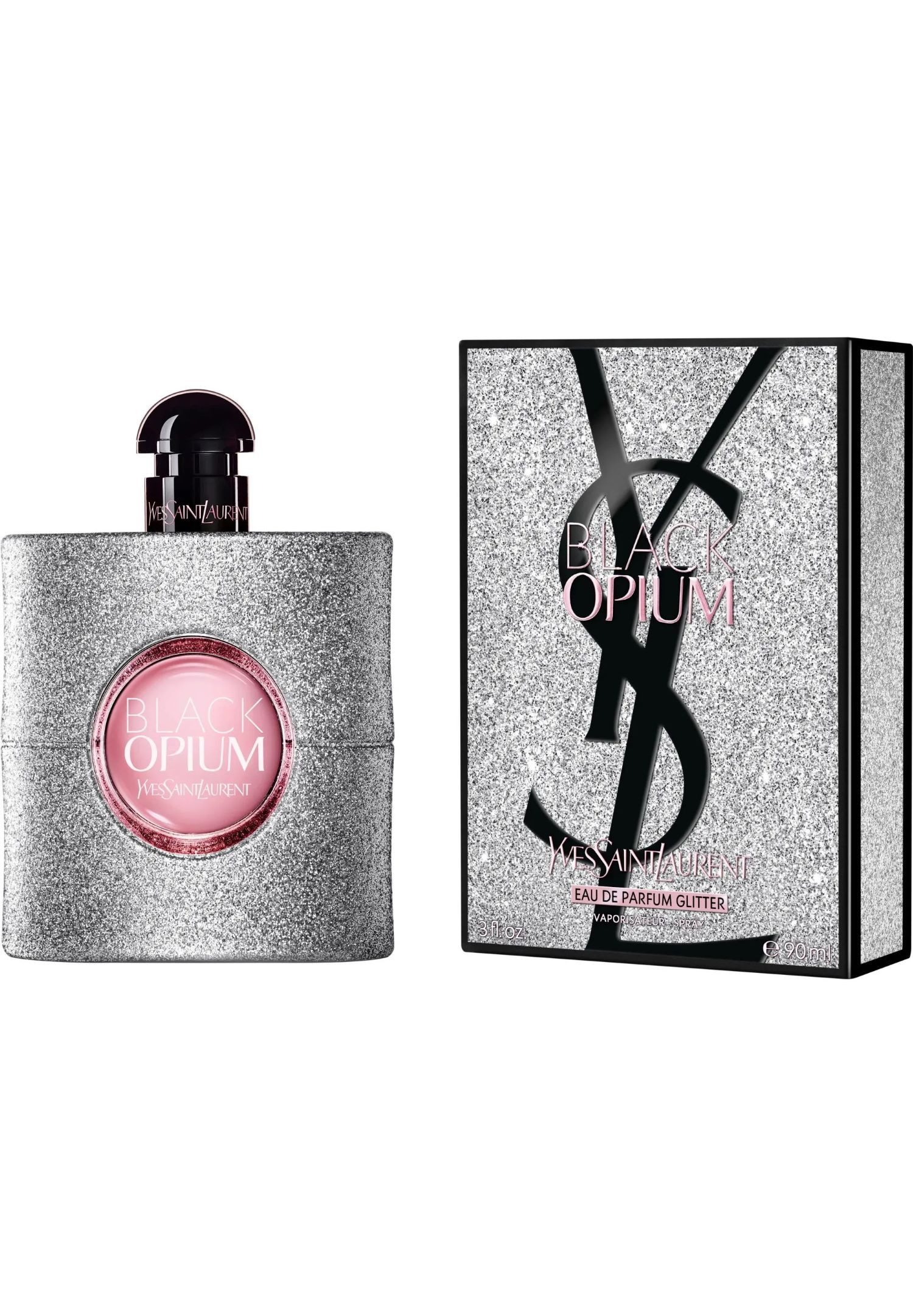 YVES SAINT LAURENT Eau de Parfum YVES SAINT LAURENT BLACK OPIUM Glitter Eau de Parfum, exklusiv glitzernder Flakon