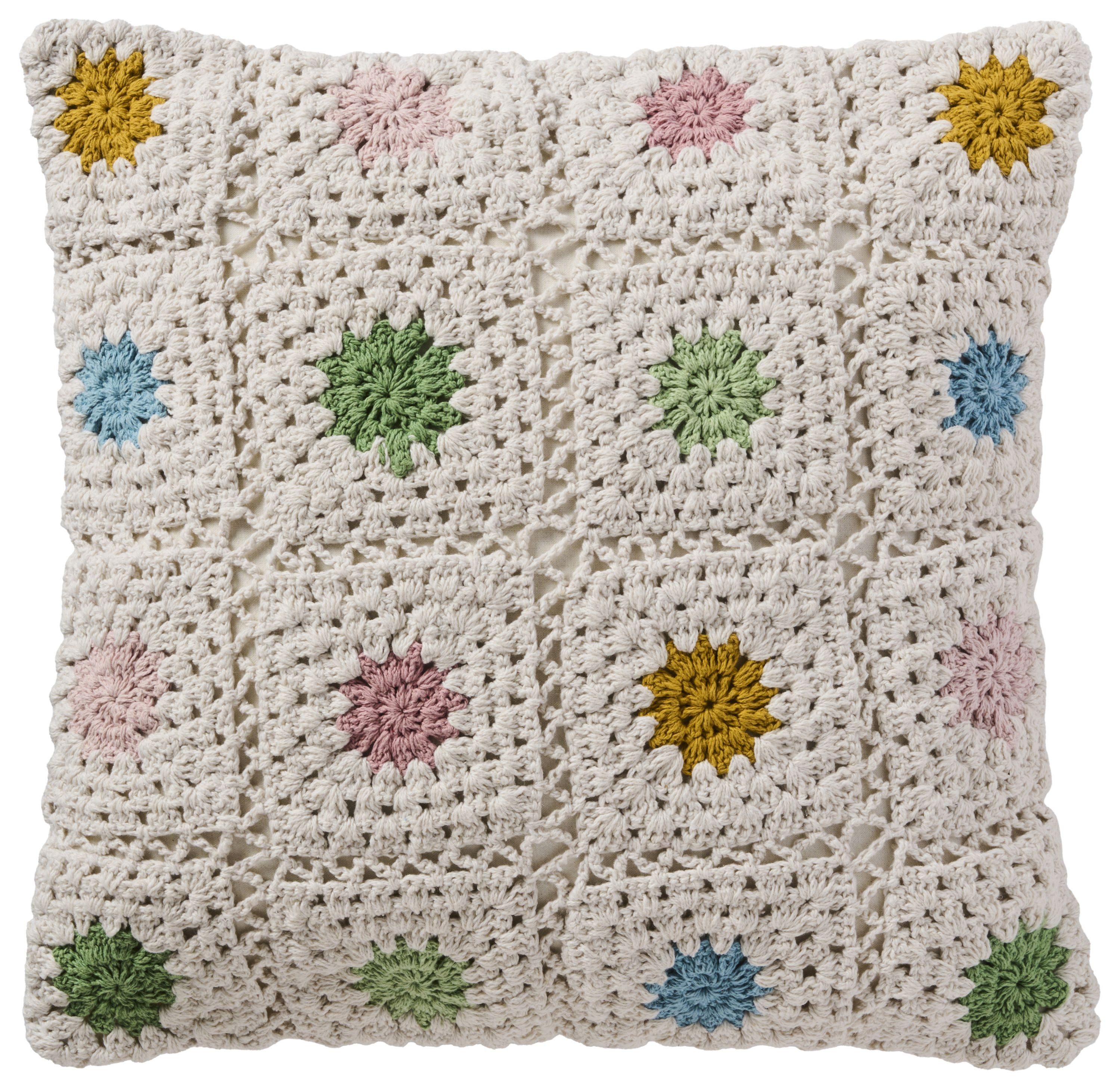 Ib Laursen Kissenbezug Ib Laursen - Kissenbezug Kissenhülle 50x50cm Gehäkelt Creme Bunte