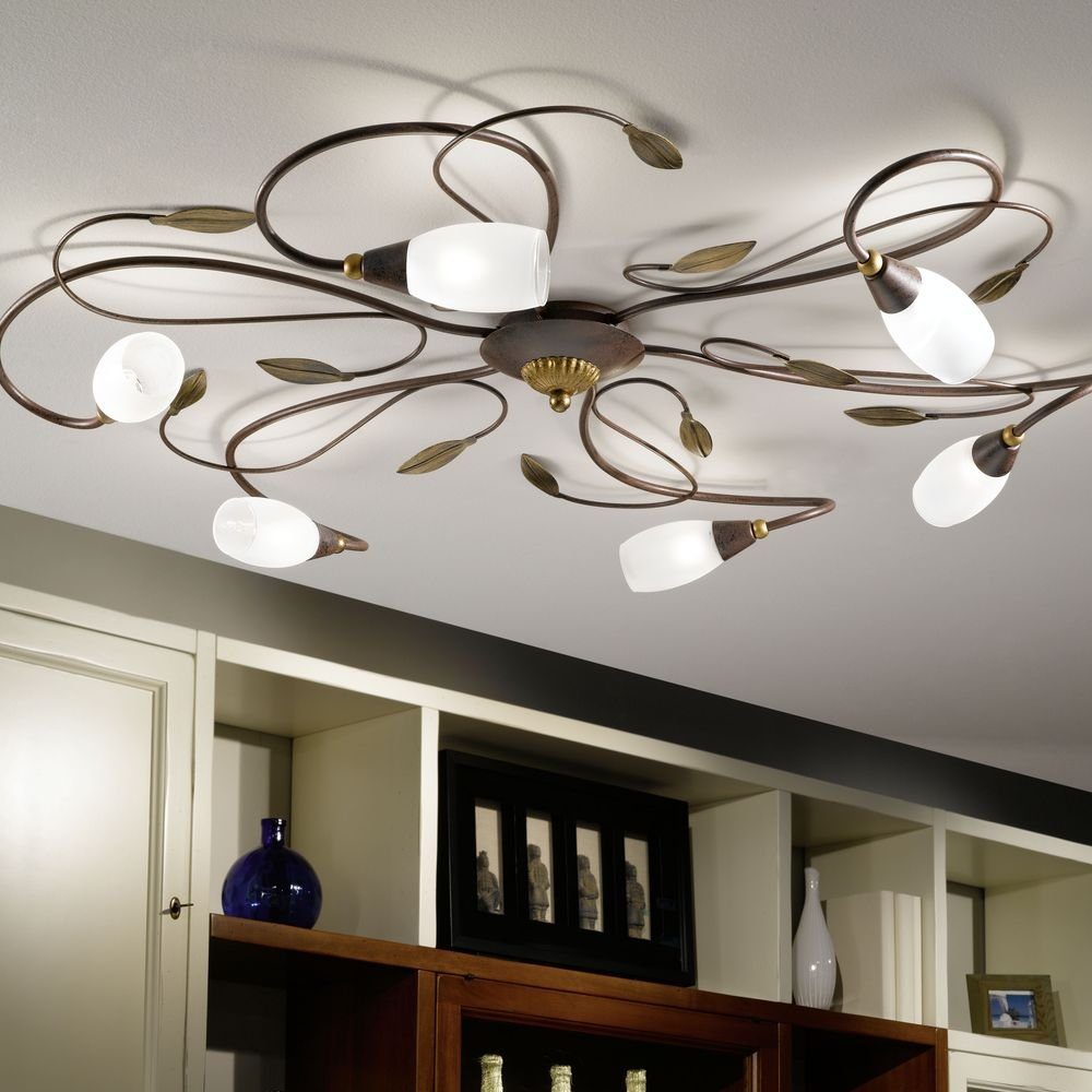 click-licht Deckenleuchte »Deckenleuchte, 6-flammig, antik-braun, gold ...