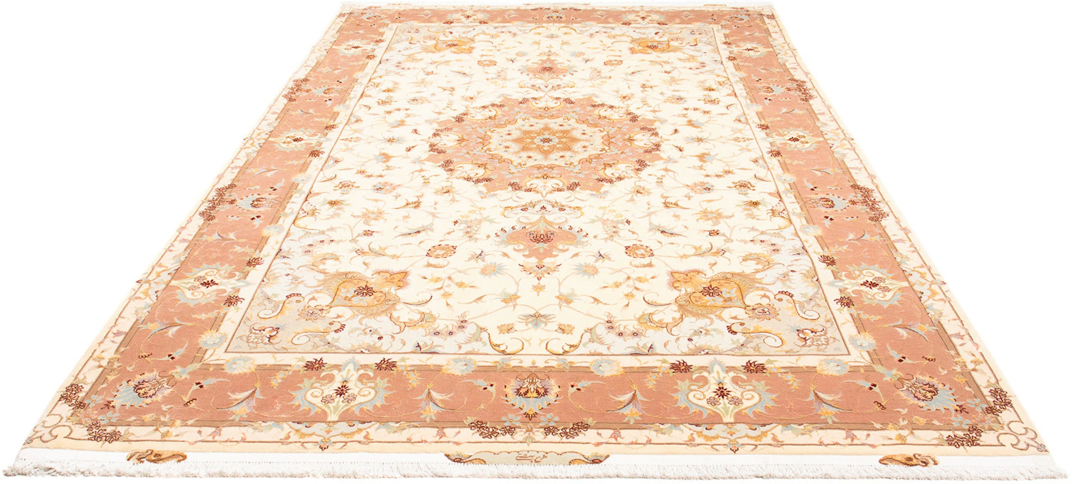 Orientteppich Perser - Täbriz - Royal - 312 x 203 cm - beige, morgenland, rechteckig, Höhe: 7 mm, Wohnzimmer, Handgeknüpft, Einzelstück mit Zertifikat