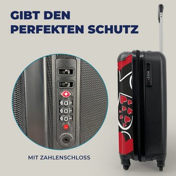 MuchoWow Handgepäckkoffer Mädchen - Herz - Liebe - Muster - Mädchen - Kinder - Kind, 4 Rollen, Reisetasche mit rollen, Handgepäck für Ferien, Trolley, Reisekoffer