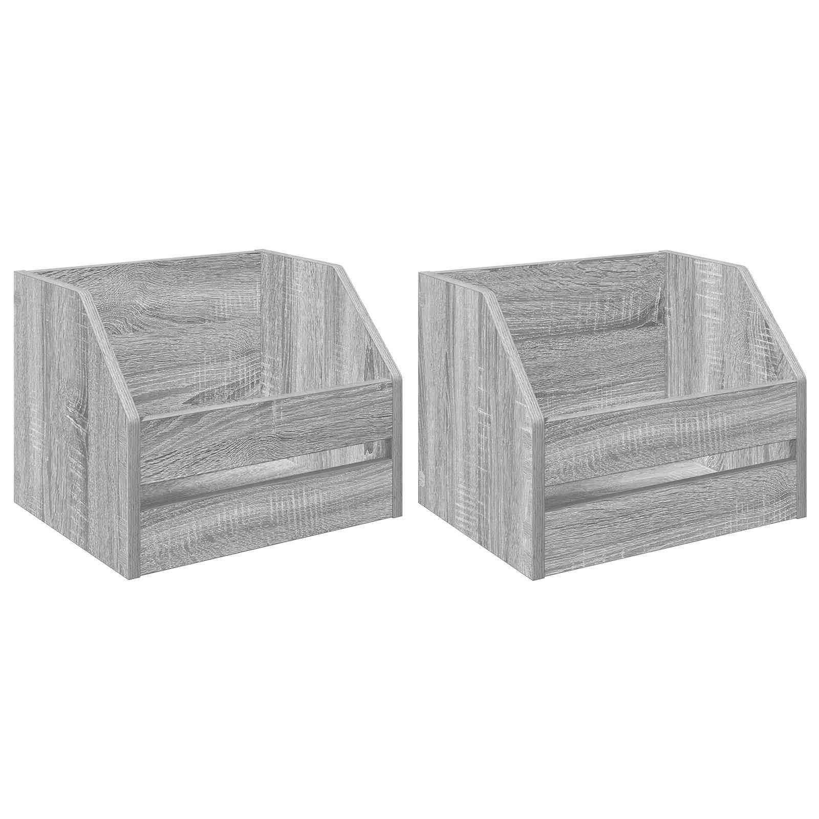 vidaXL Aufbewahrungsbox Vinyl Album Box 2 Stk. Sonoma-Grau 38 x 30 x 29 cm (2 St)