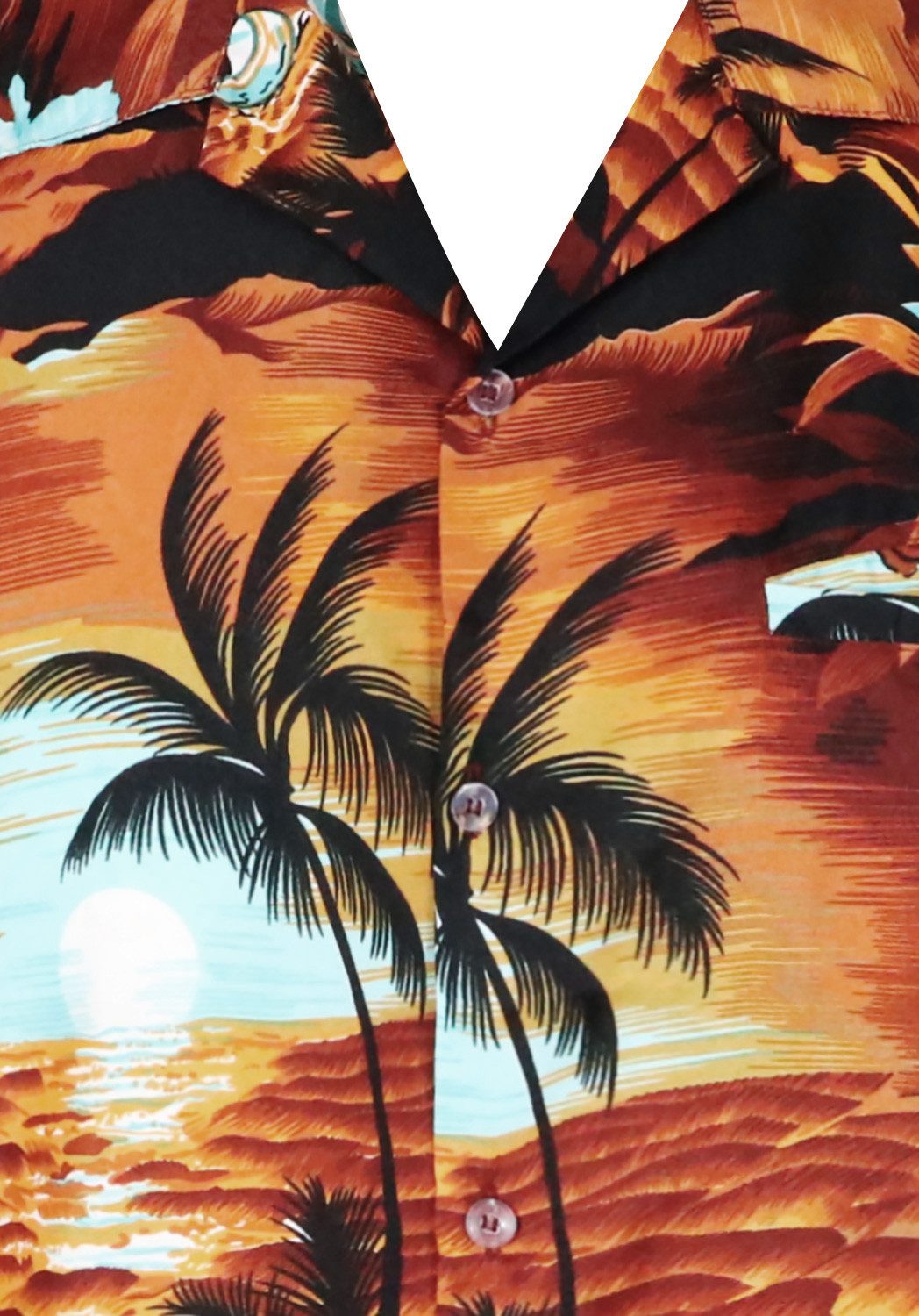 King Kameha Hawaiihemd Surf Funky Hawaii-Hemd Herren Kurzarm Front-Tasche Stylish Unisex