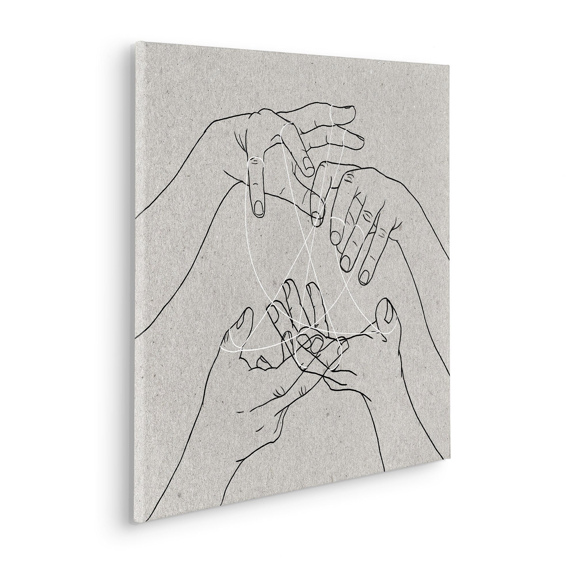Komar Leinwandbild Puppet Show - Größe 60 x 60 cm, Natur (1 St), Keilrahmenbild mi Echtholzrahmen