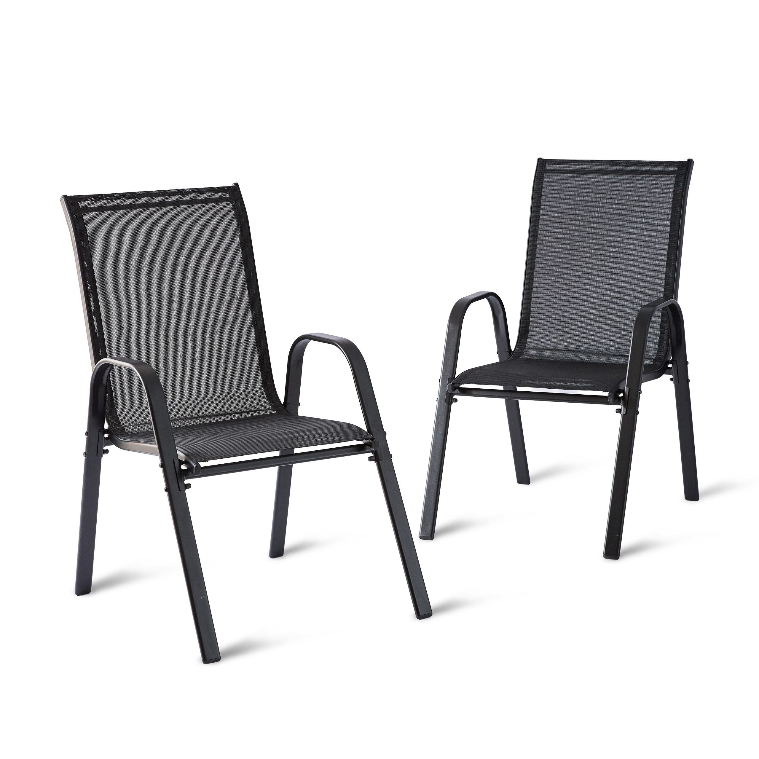 relaxdays Stapelstuhl Gartenstühle Hochlehner Set, 2er Pack