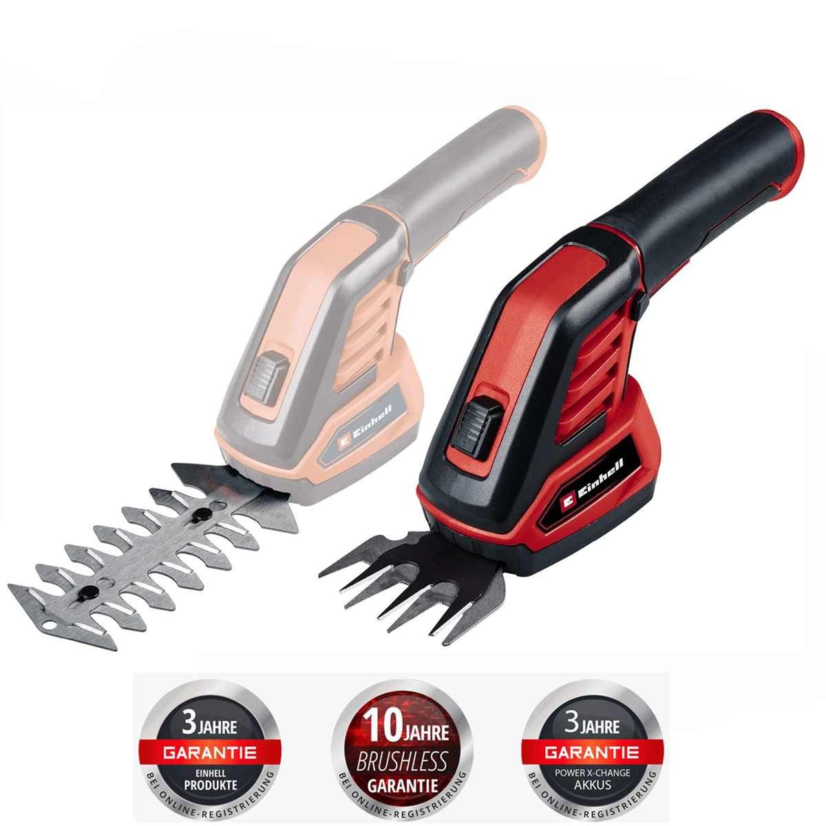 Einhell Akku-Gras- und Strauchscherenset Strauchschere GC-CG 3,6/70 Li WT (3,6 V, 2,0 Ah Li-Ion Akku – Bild 4 von 5