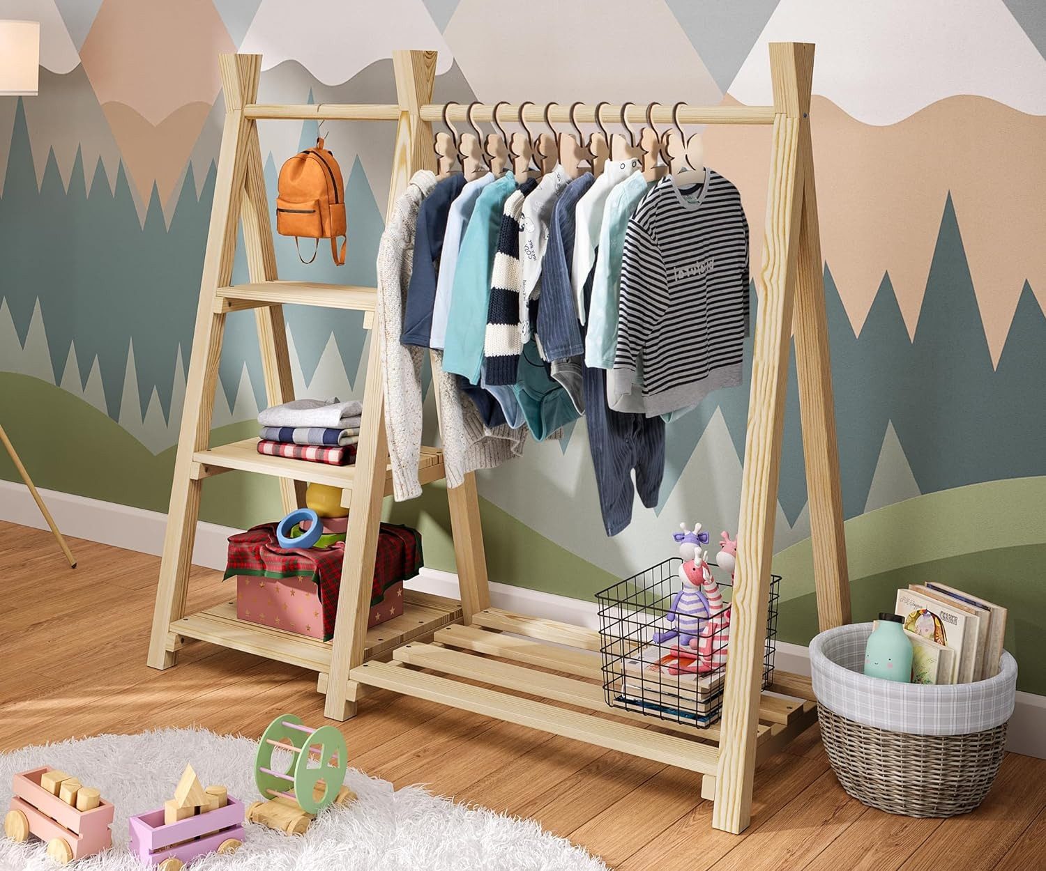 Bellabino Kleiderstange Ryck (Kindergarderobe inkl. 3 günstig online kaufen